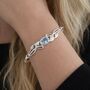 Sterling Silver Celtic Blue Topaz Leaf Bangle Bracelet, thumbnail 8 of 9