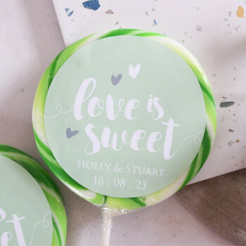 Personalised Love Is Sweet Wedding Giant Lollipops, 2 of 5