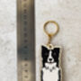 Collie Dog Wooden Keyring With Optional Christmas Card, thumbnail 9 of 9