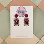 Jukebox Glitter Resin Earrings, thumbnail 1 of 4