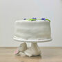 Cute Bunny Rabbit Ceramic Cake Stand And Cake Plate, thumbnail 3 of 11