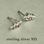 Silver Fern Leaf Stud Earrings, thumbnail 3 of 8