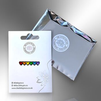 Tiny Rainbow Hearts Lgbtqia+ Gay Pride Awareness Enamel Lapel Pin Badge, Valentine's Day Gift, 5 of 8
