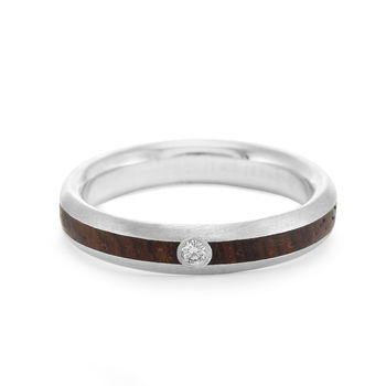 Native Oval Diamond Wood Ring, 3 of 6