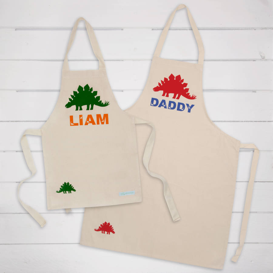 personalised apron set adult and child by littlechook personalised ...