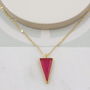 Personalised Pink Triangle Necklace, thumbnail 3 of 5