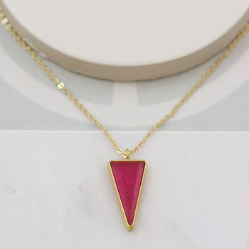 Personalised Pink Triangle Necklace, 3 of 5