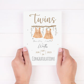 Twins Congratulations New Baby Card, 2 of 6
