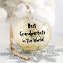 Personalised Best Grandparents Christmas Bauble, thumbnail 1 of 3