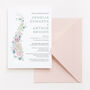 Wedding Invitation Pink, Blue And White Floral, thumbnail 4 of 6