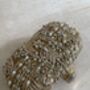 Dark Gold Handcrafted Embroidered Oval Clutch Bag, thumbnail 3 of 10