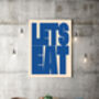 'Let's Eat' Kitchen Art Print, thumbnail 2 of 4