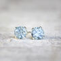 Blue Aquamarine Stud Earrings In Silver Or Gold, thumbnail 5 of 12