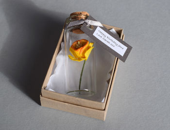 Tiny Paper Daffodil In A Bottle With Personalised Tag, 2 of 7