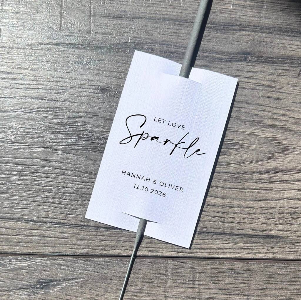 10 Personalised Let Love Sparkle Wedding Favours Tag