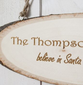 Personalised We Believe Christmas Wooden Sign, 2 of 2