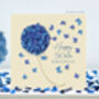 50th Birthday Butterfly Blue Hydrangea Card, Not 3D, thumbnail 1 of 12