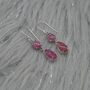 Red Ruby Silver Earrings: Teardrop Dangle, thumbnail 6 of 8