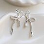 Sterling Silver Ribbon Bow Studs, thumbnail 1 of 5
