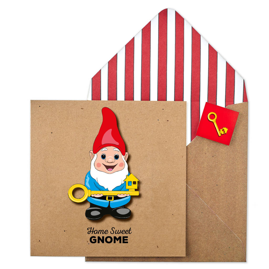 Handmade New Home Gnome Personalised Card