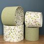 Floral Lined Lime Green Herringbone Tweed Lampshades, thumbnail 11 of 11