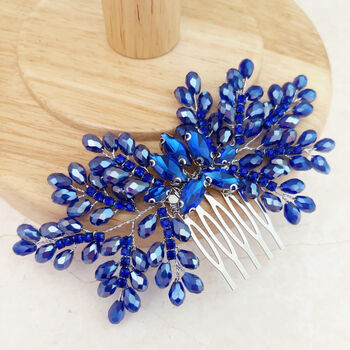 Royal Blue Bow Crystal Headpiece, 3 of 6