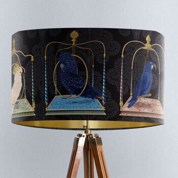Parrot Swings Lampshade, On Gold, 8 of 11