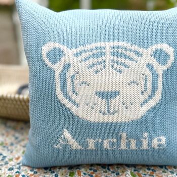 Personalised Knitted Tiger Cushion, 3 of 7