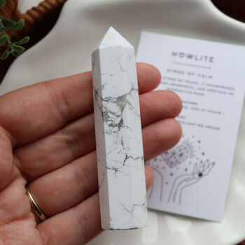 Howlite Crystal Tower With Optional Tumblestone, 3 of 7
