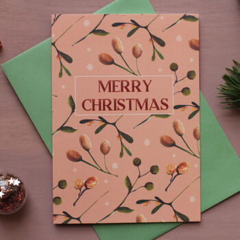 Vintage Style Mistletoe Christmas Cards, 2 of 6