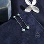 Double Green Opal Dangle Chain Stud Earrings, thumbnail 8 of 12