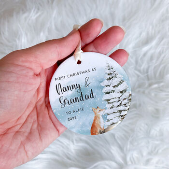 Nanny And Grandad Personalised First Christmas Ornament, 6 of 7