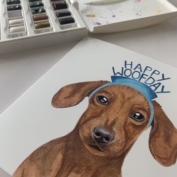 Happy Woofday Dachshund Birthday Card, 3 of 3