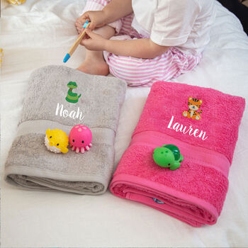 Personalised Tiger Children's Bath Towel, 2 of 11
