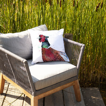 Inky Pheasant Outdoor Cushion For Garden Furniture, 5 of 9
