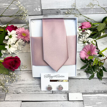 Suede Pink Wedding Tie Set, 4 of 10