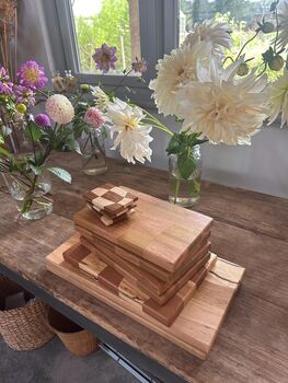 Walnut And Mahogany Wavy Chopping Board, 2 of 3