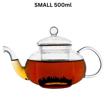 Verona Glass Teapot 500ml With Glass Filter, 3 of 7
