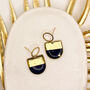 Navy And Gold Foil Statement Drop Earrings, thumbnail 2 of 9