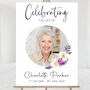 Photo Funeral Poster With Purple Florals, thumbnail 2 of 3