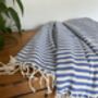 Blue Striped Design Cotton Bedspread, thumbnail 7 of 9