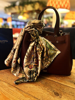 Out Of Time Extinct Animals And Endangered Leaves And Flowers 100% Silk Satin Scarf, 3 of 12