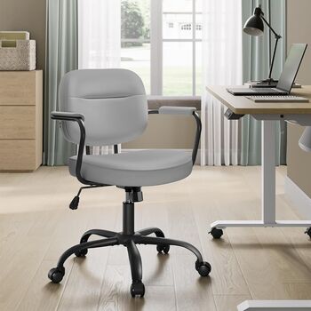 Desk Chair Ergonomic Synthetic Leather Office Chair, 2 of 12