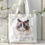 Personalised Tote Bag Cat With Love Hearts. 20 Different Breeds, thumbnail 10 of 12