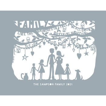 Family Print Or Papercut In Mount, 9 of 12