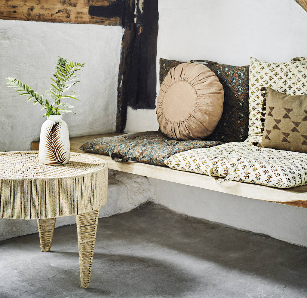 round jute side table by the forest & co