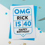 Omg 40th Birthday Card Personalised, thumbnail 2 of 3