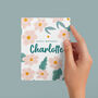 Pink And Green Floral Personalised Birthday Card, thumbnail 1 of 4