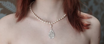 Pearl Necklace With Silver Pendant, 2 of 4