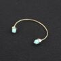 Adjustable Turquoise Stone Pencil Open Cuff Bangle, thumbnail 5 of 6
